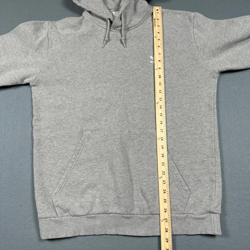 Adidas Hoodie Mens Large Gray Primegreen Trefoil Logo Pullover Sweatshirt L